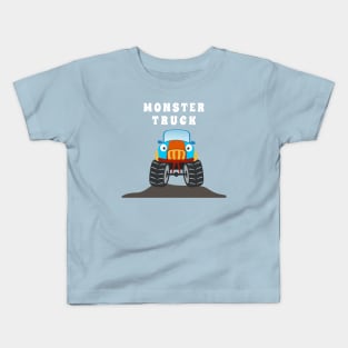 illustration of monster truck with cartoon style. Kids T-Shirt